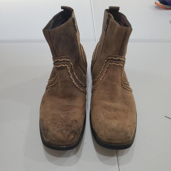 Bed Stu Boots Mens Size 10 Brown Leather Ankle Side Zip Whipstitch Distressed - Picture 2 of 11